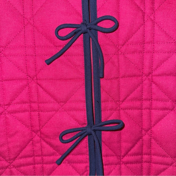 NWT $138 Anthropologie x DOLAN Pink Bow-Front Linen Quilted Lady Jacket S - Picture 7 of 9